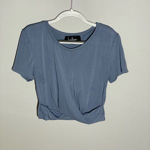 Grey blue short sleeve top